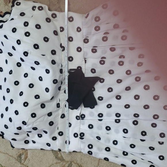 🗝 Taylor White/Black Cotton Spring Summer Dress vintage style - Picture 12 of 14